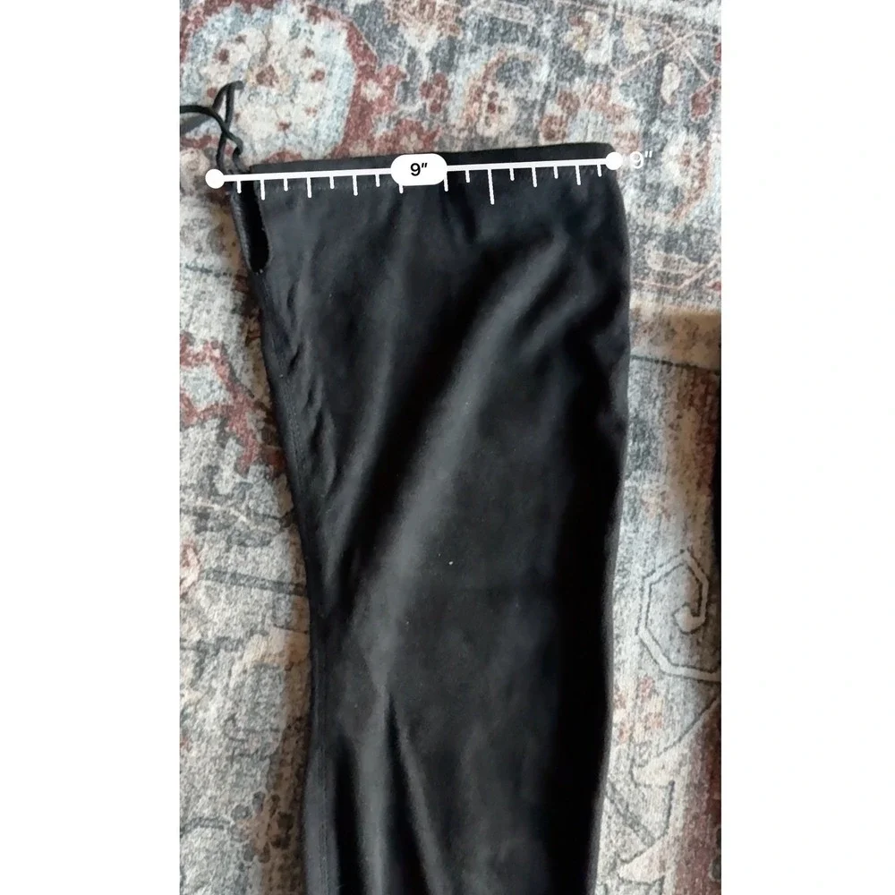 LILIANA Black Pointed Toe Stiletto Over Knee Boots 8.5 Whimsigoth Party‎ Sexy
